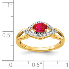 14k Diamond and Ruby Ring