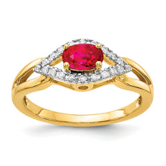 14k Diamond and Ruby Ring