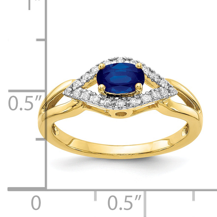 10k Diamond and Sapphire Ring