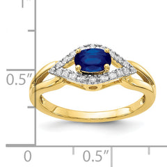 10k Diamond and Sapphire Ring