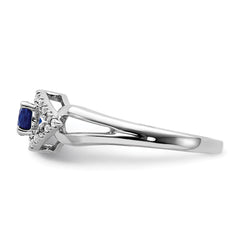 14k White Gold Diamond and Sapphire Ring