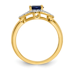 14k Diamond and Sapphire Ring