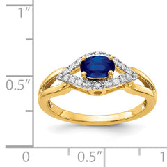 14k Diamond and Sapphire Ring