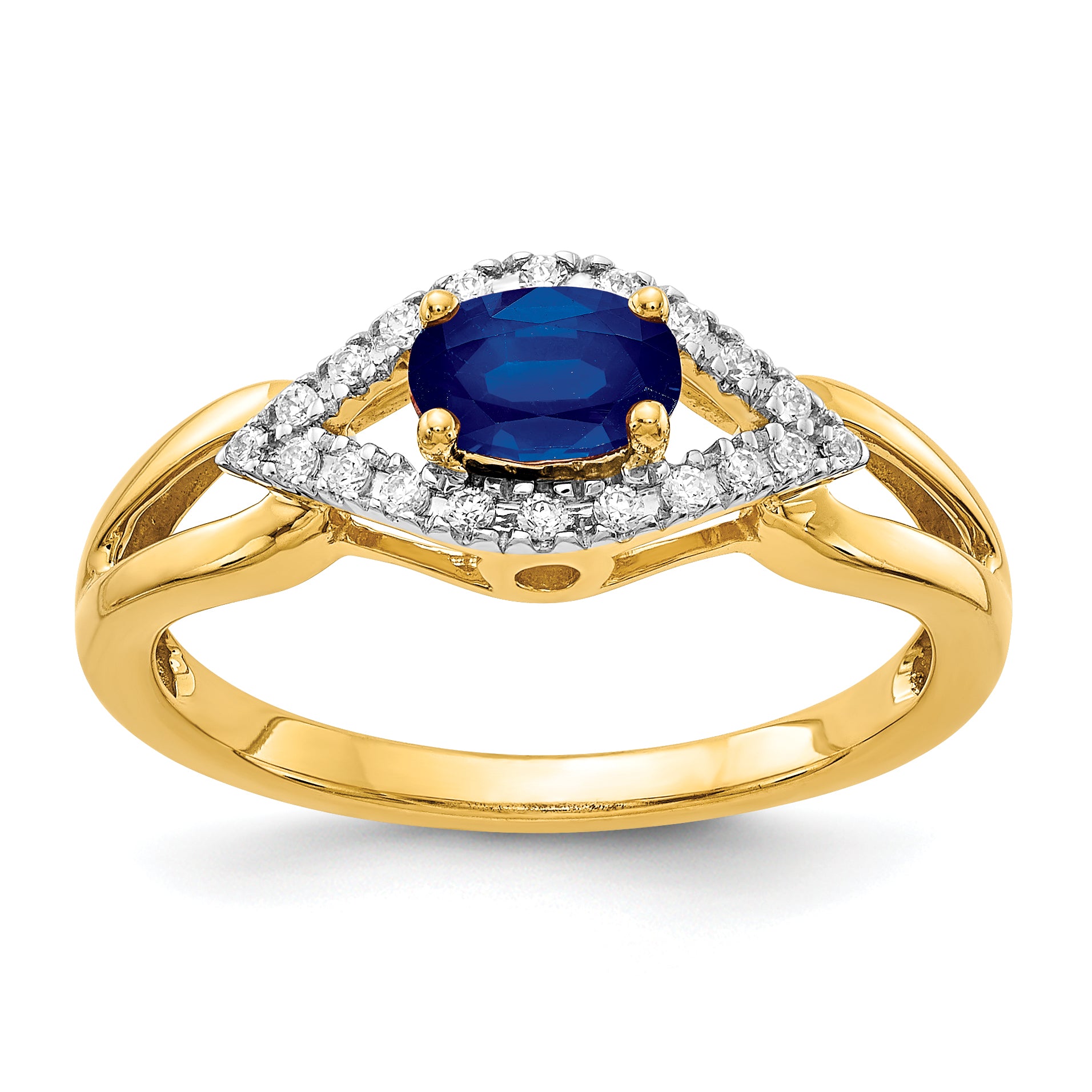 14k Diamond and Sapphire Ring