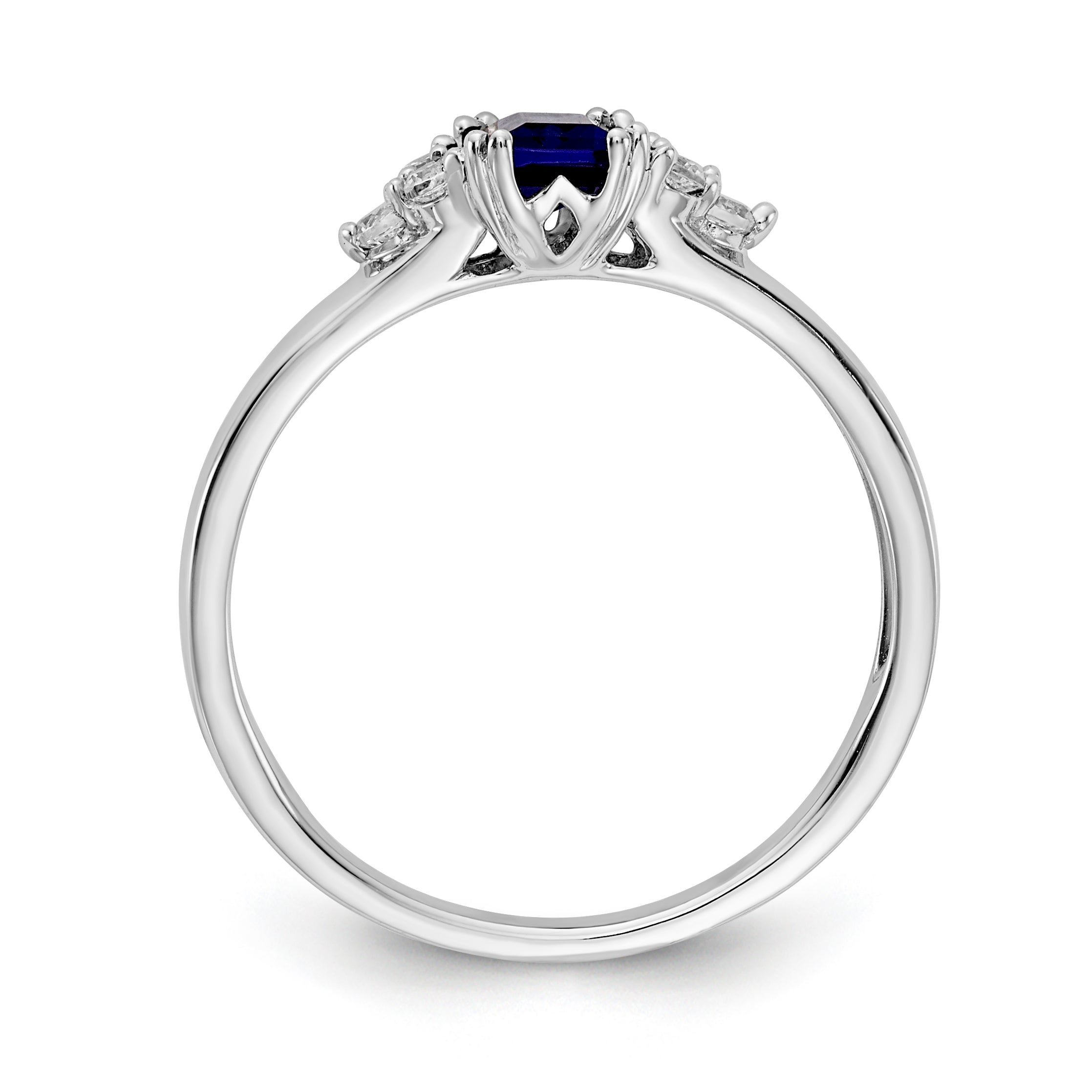 14k White Gold Diamond and Sapphire Ring