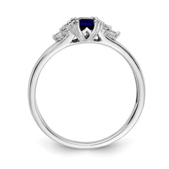 14k White Gold Diamond and Sapphire Ring