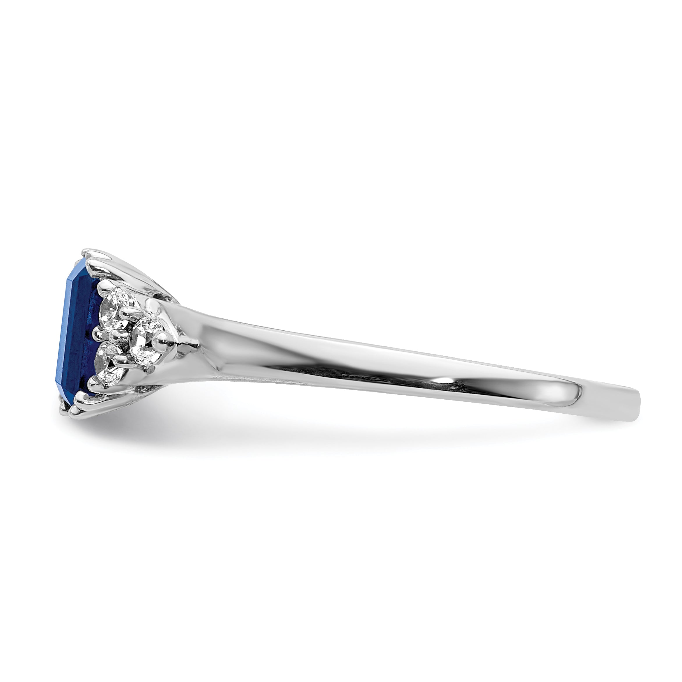 14k White Gold Diamond and Sapphire Ring