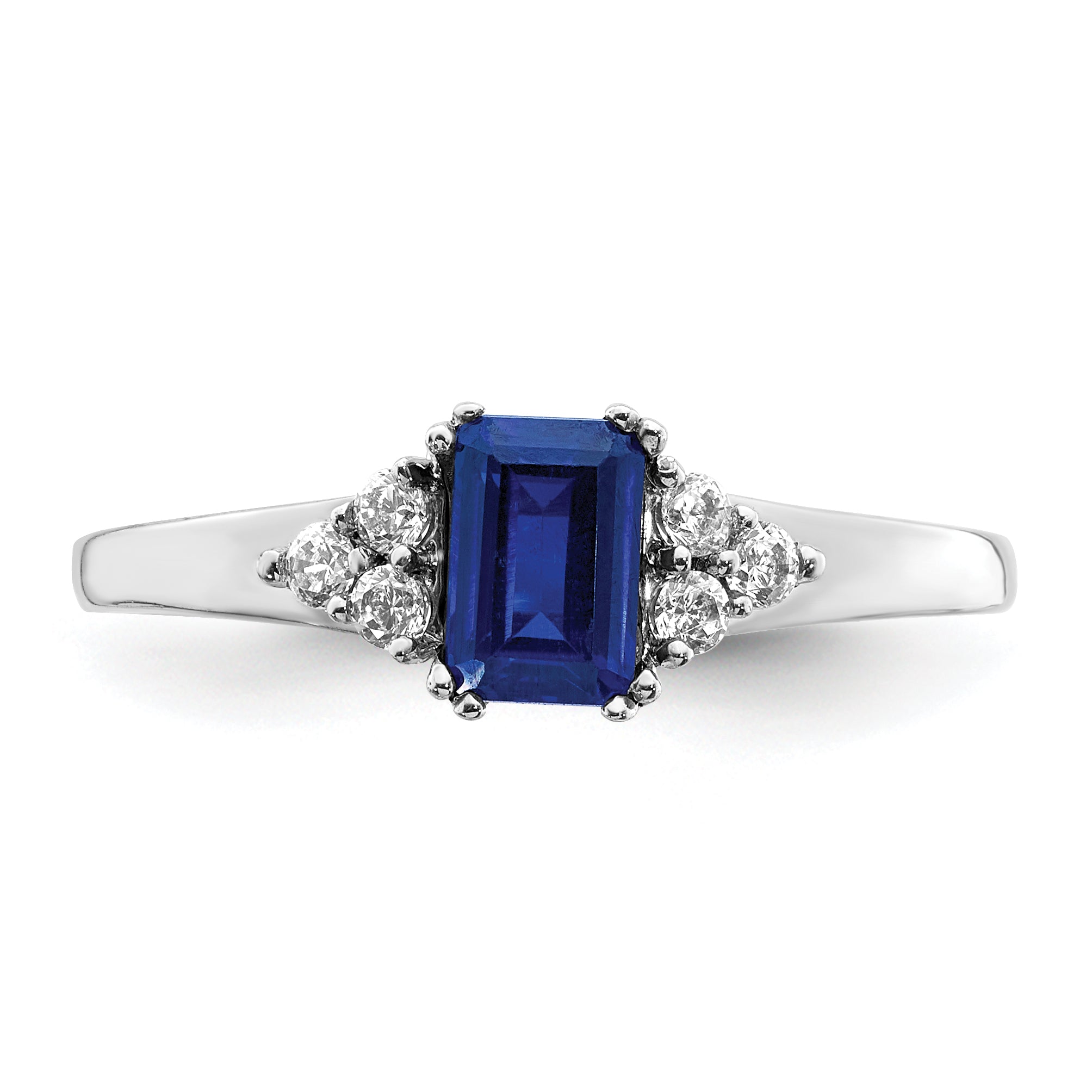 14k White Gold Diamond and Sapphire Ring