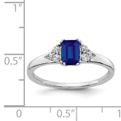 14k White Gold Diamond and Sapphire Ring