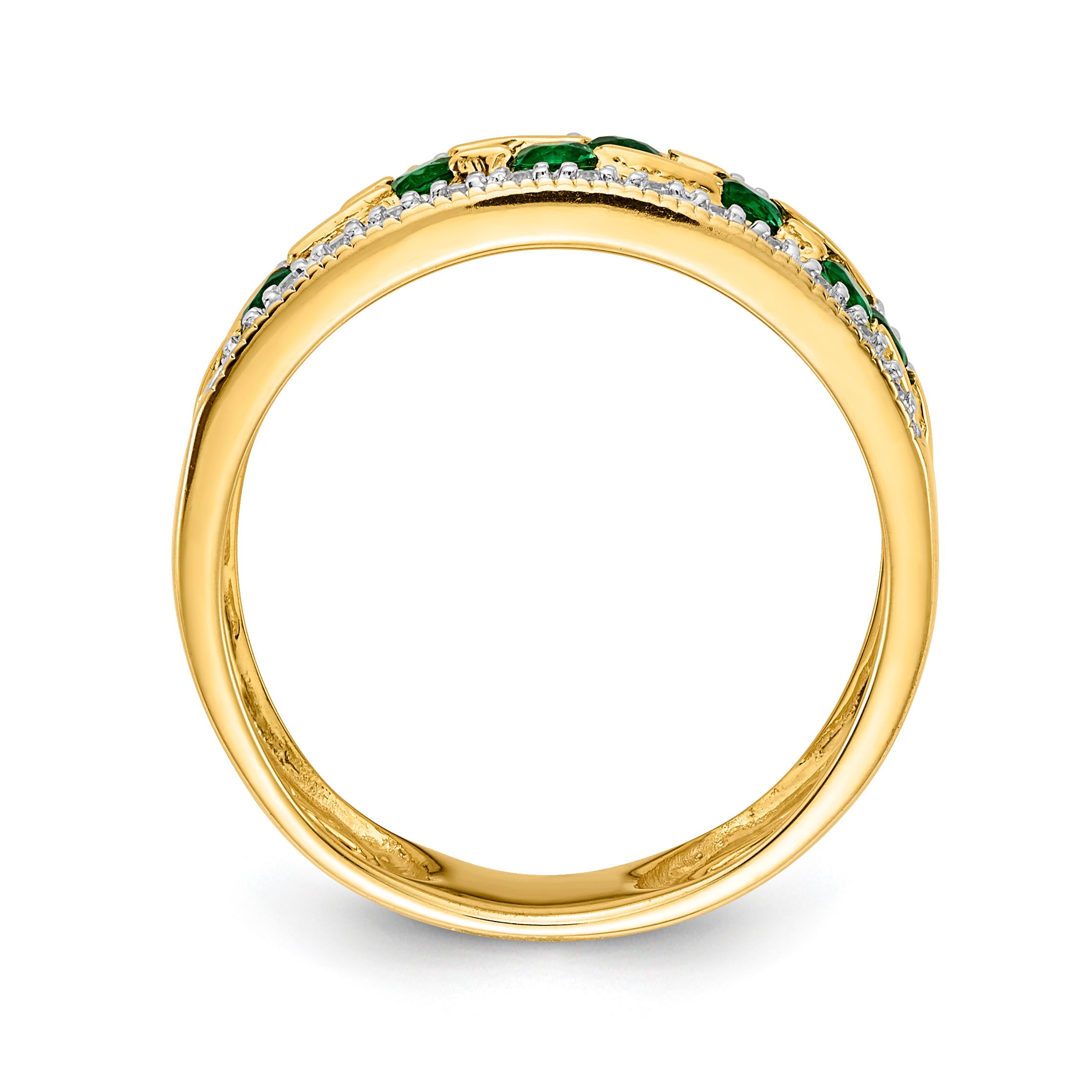 14k Emerald and Diamond Ring