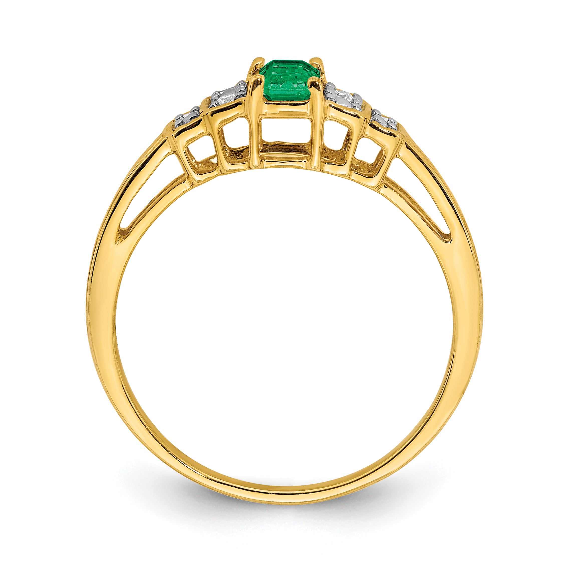 14k Emerald and Diamond Ring