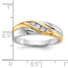 10K Two-tone Diamond Mens Ring