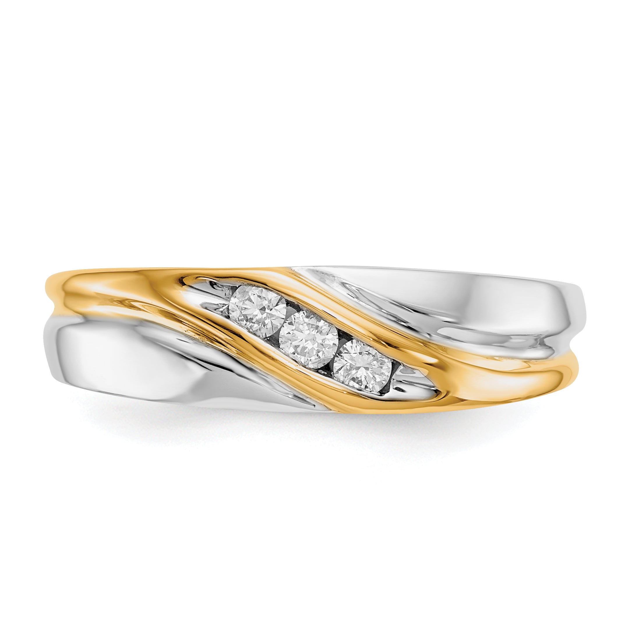 14K Two-tone Lab Grown Diamond Men's Ring