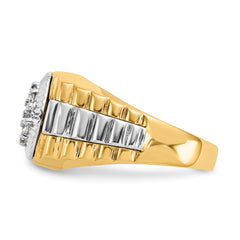 14k Two-tone AA Diamond men's ring