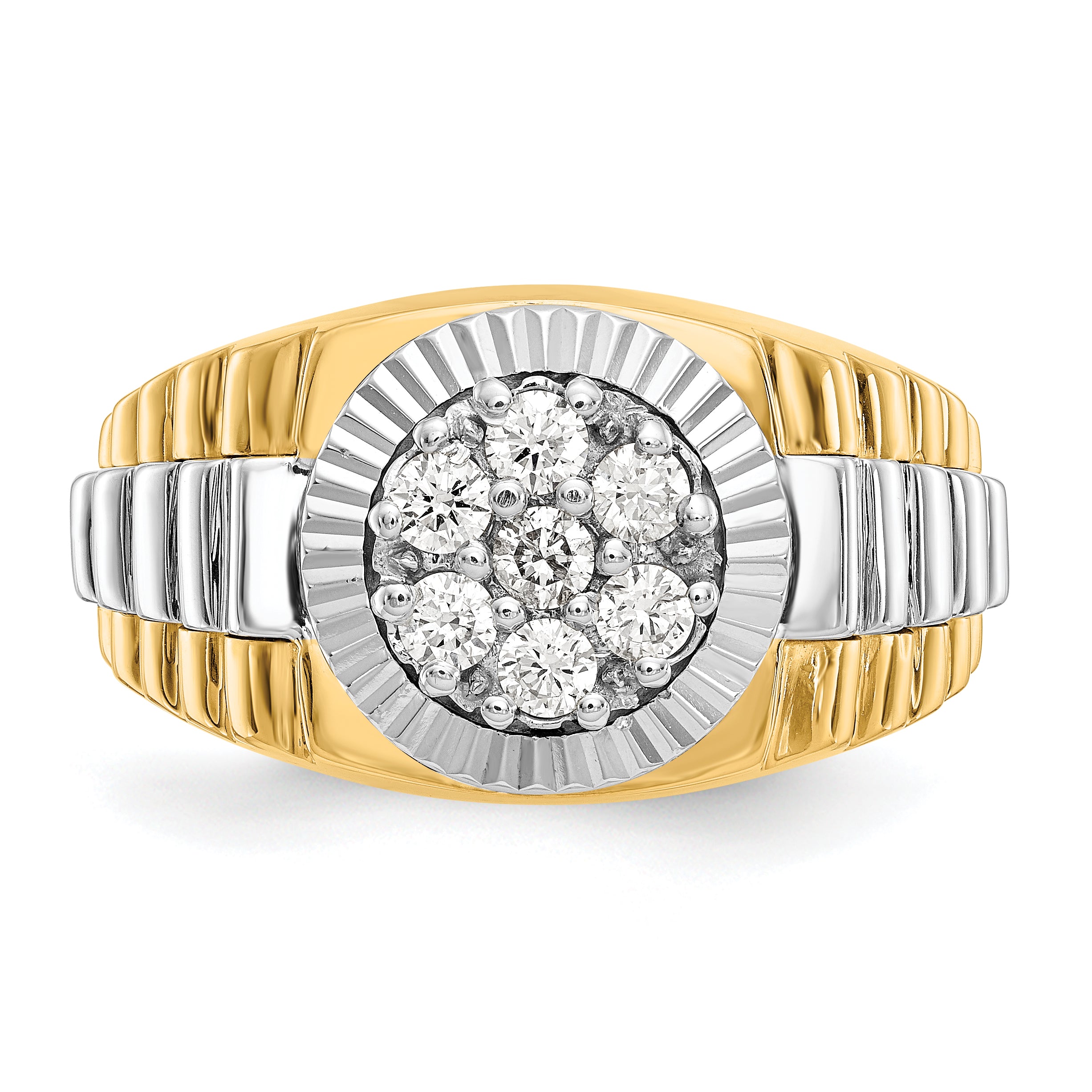 14k Two-tone AA Diamond men's ring