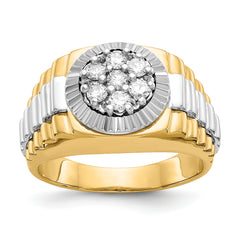 14k Two-tone AA Diamond men's ring