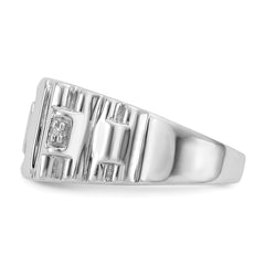 14k White Gold AA Diamond men's ring