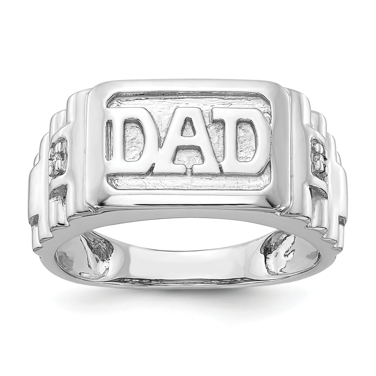 14k White Gold AA Diamond men's ring