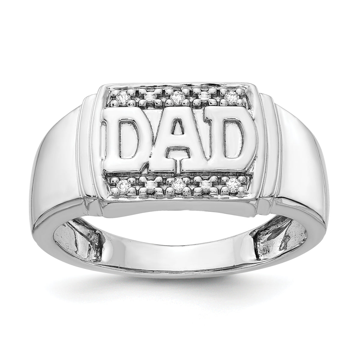 14k White Gold AA Diamond men's ring