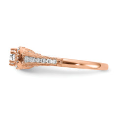 14K Rose Gold Lab Grown Diamond VS/SI GH, Fancy Halo Complete Eng Ri