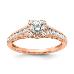 14K Rose Gold Lab Grown Diamond VS/SI GH, Fancy Halo Complete Eng Ri