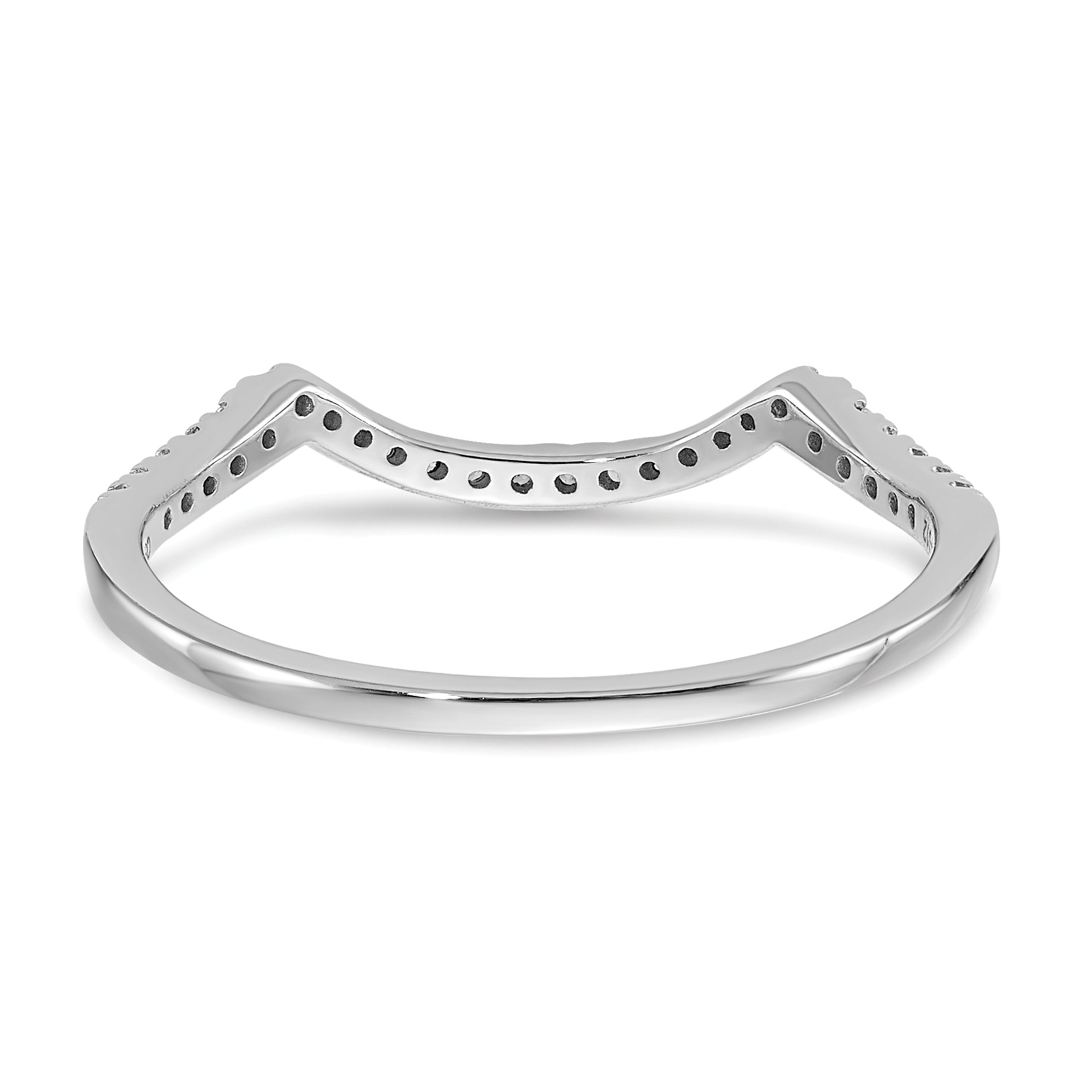 14k White Gold Lab Grown Diamond Contoured Wedding Band