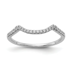 14k White Gold Lab Grown Diamond Contoured Wedding Band