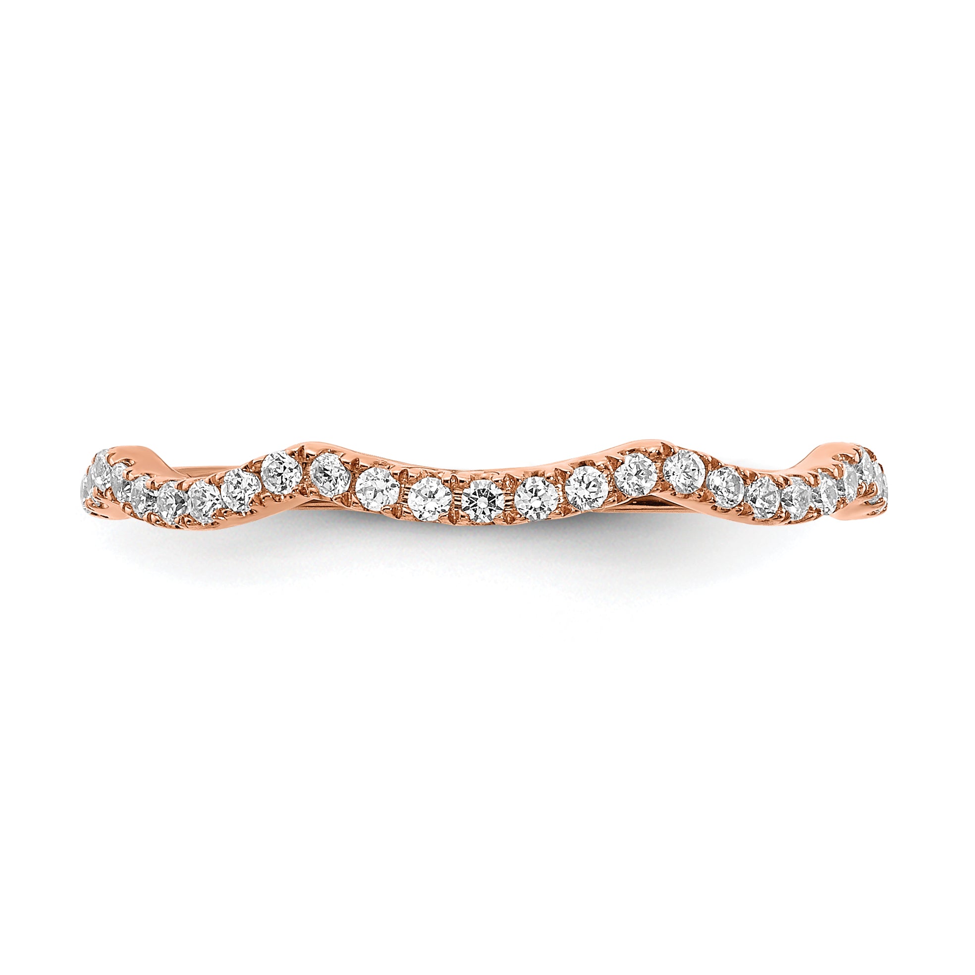 14K Rose Gold Lab Grown Diamond Contoured Wedding Band