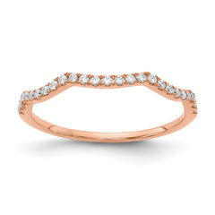 14K Rose Gold Lab Grown Diamond Contoured Wedding Band