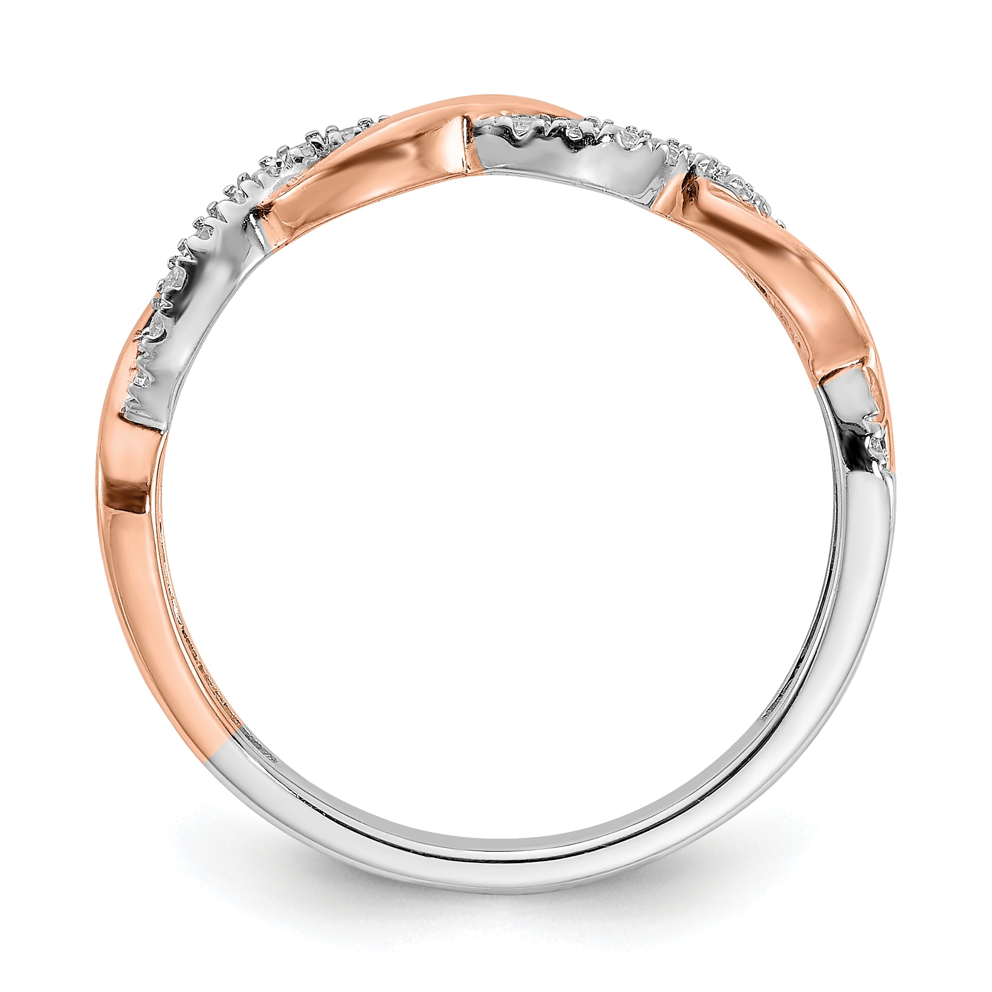 14K Two-Tone Lab Grown Diamond Twist Design Wedding Band