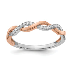 14K Two-Tone Lab Grown Diamond Twist Design Wedding Band