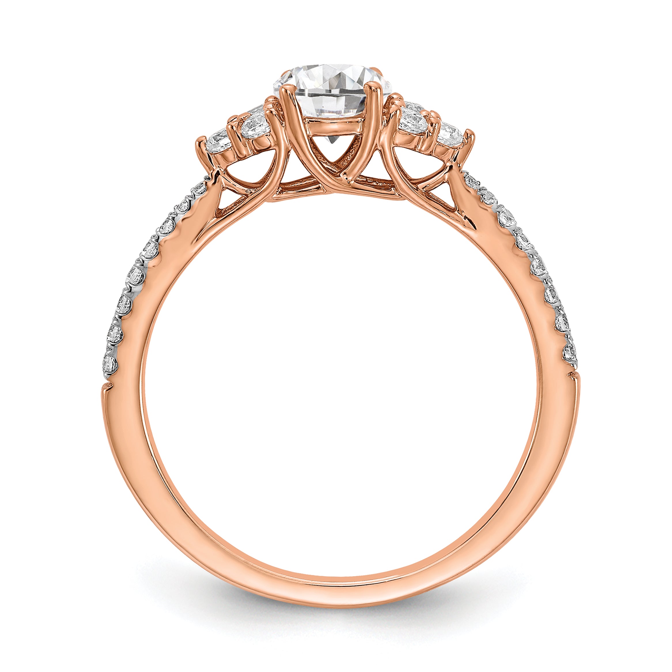 14K Rose Gold Lab Grown Diamond Complete Engagement Ring