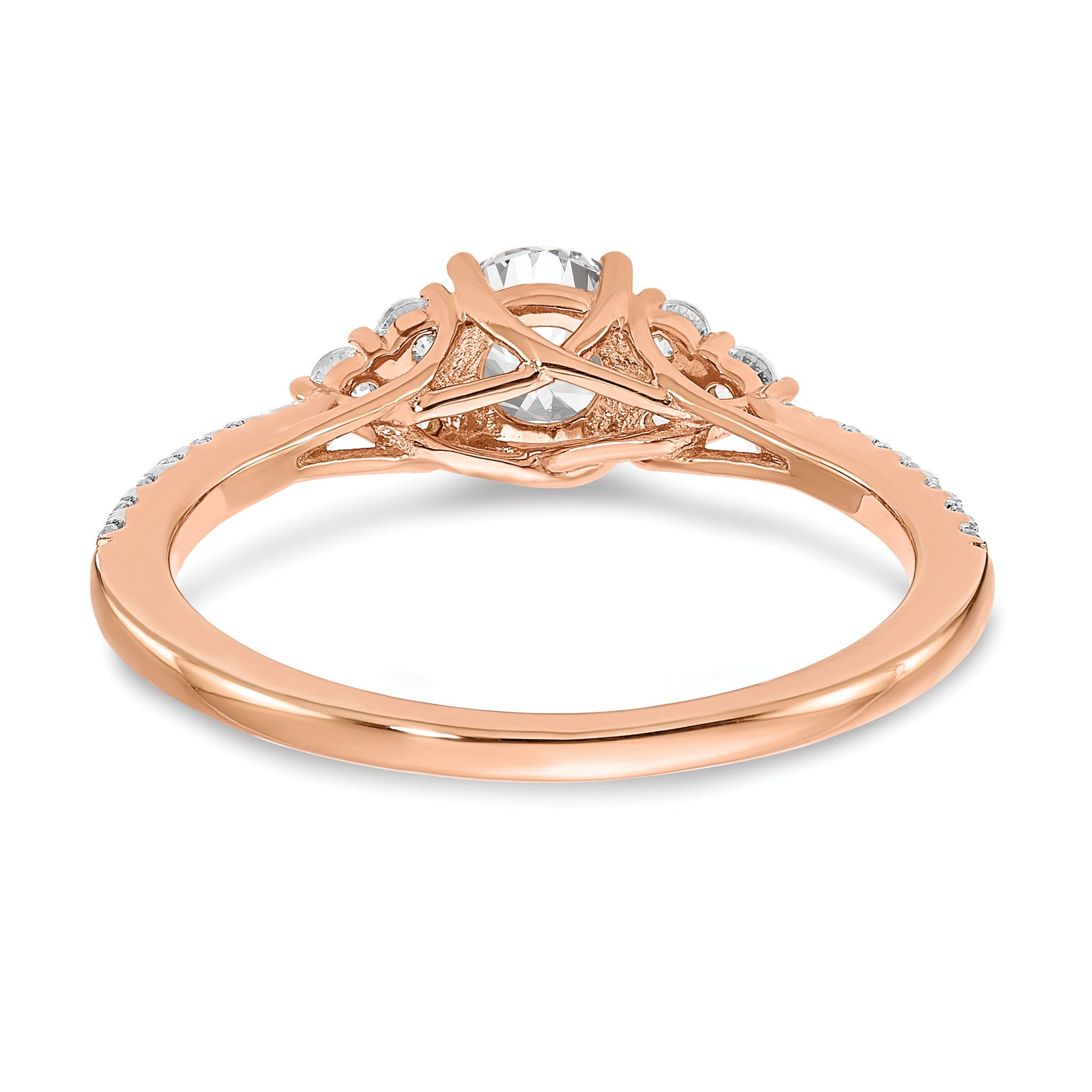 14K Rose Gold Lab Grown Diamond Complete Engagement Ring