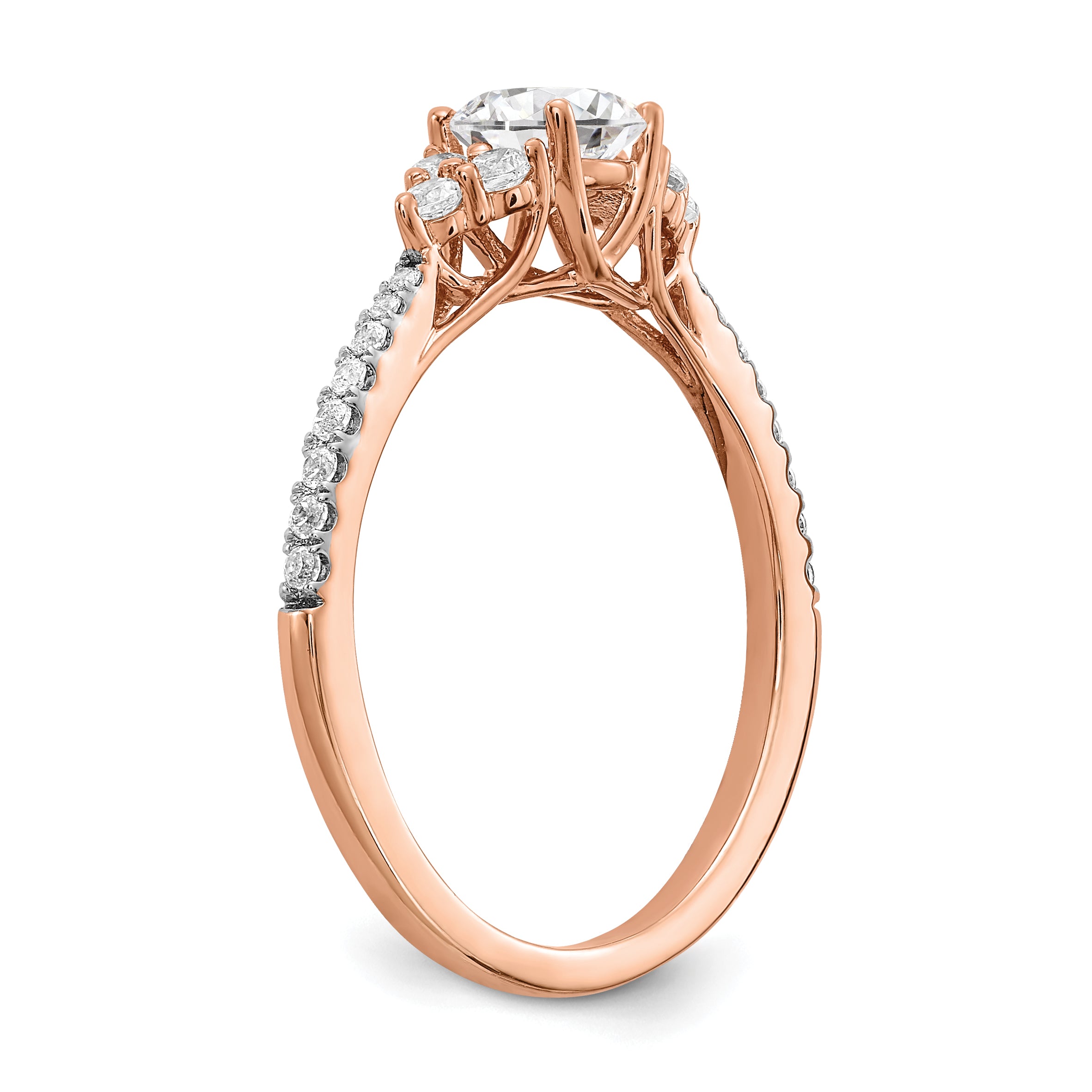 14K Rose Gold Lab Grown Diamond Complete Engagement Ring