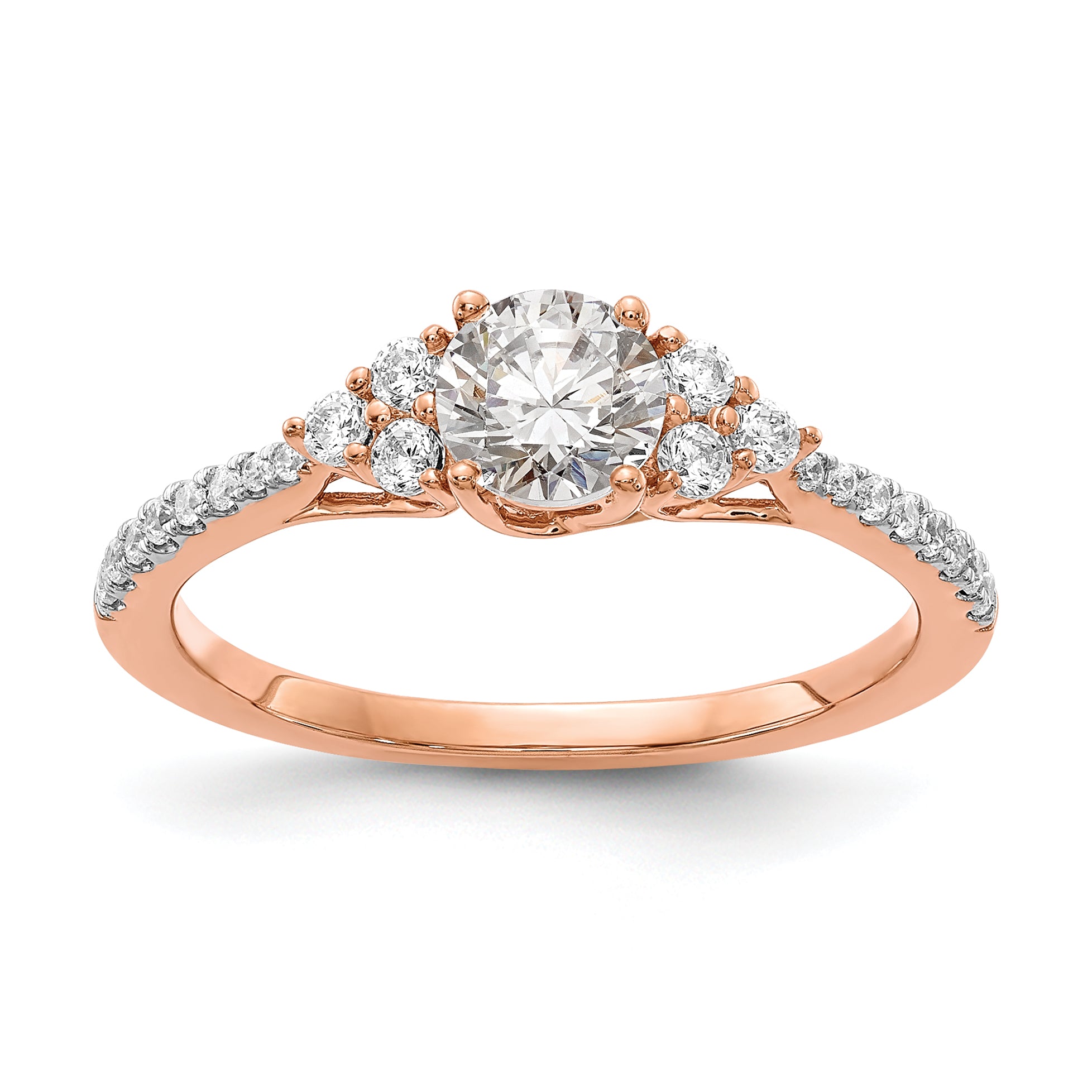 14K Rose Gold Lab Grown Diamond Complete Engagement Ring