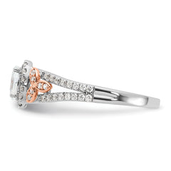 14K Two-Tone Lab Grown Diamond Halo Complete Engagement Ring