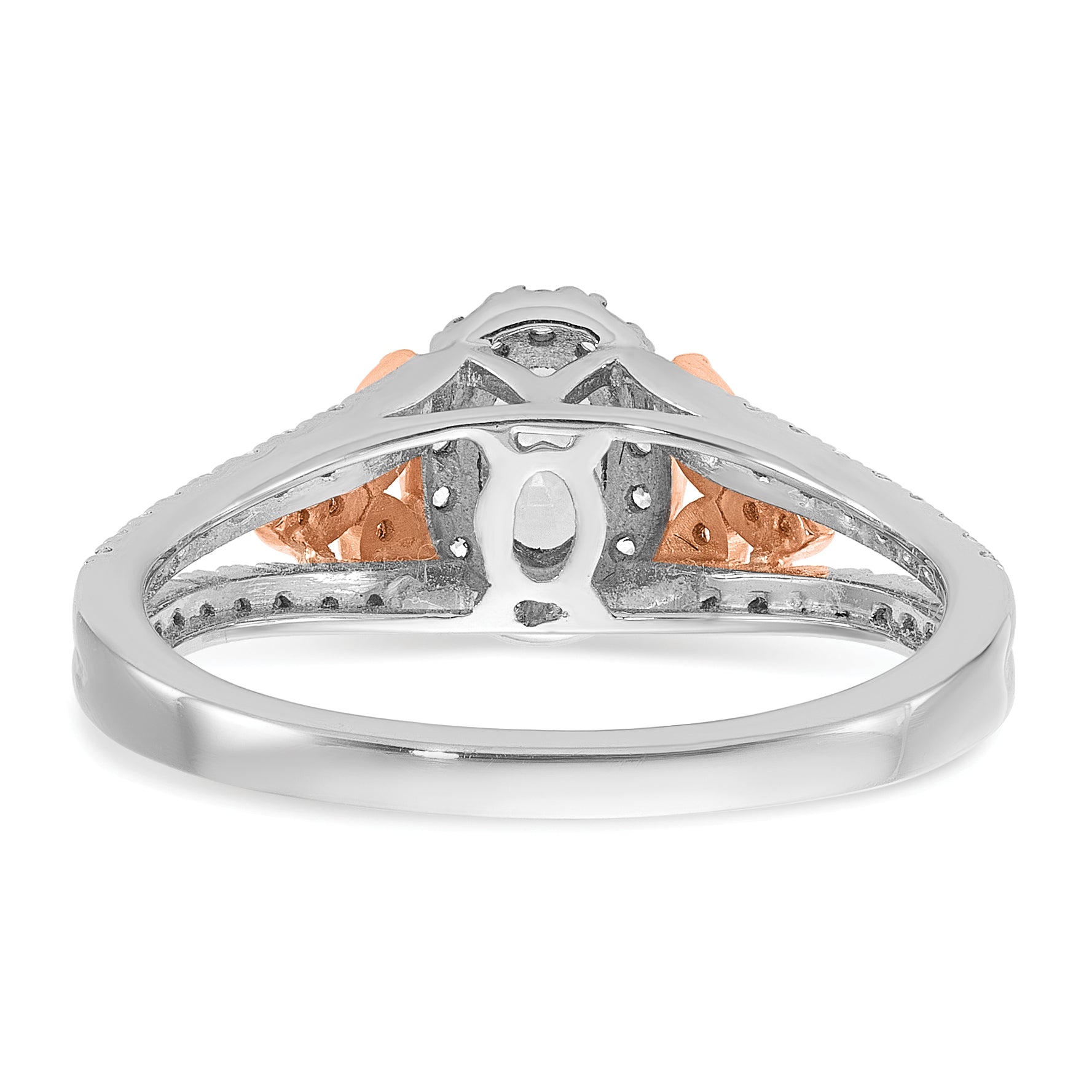 14K Two-Tone Lab Grown Diamond Halo Complete Engagement Ring