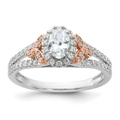 14K Two-Tone Lab Grown Diamond Halo Complete Engagement Ring