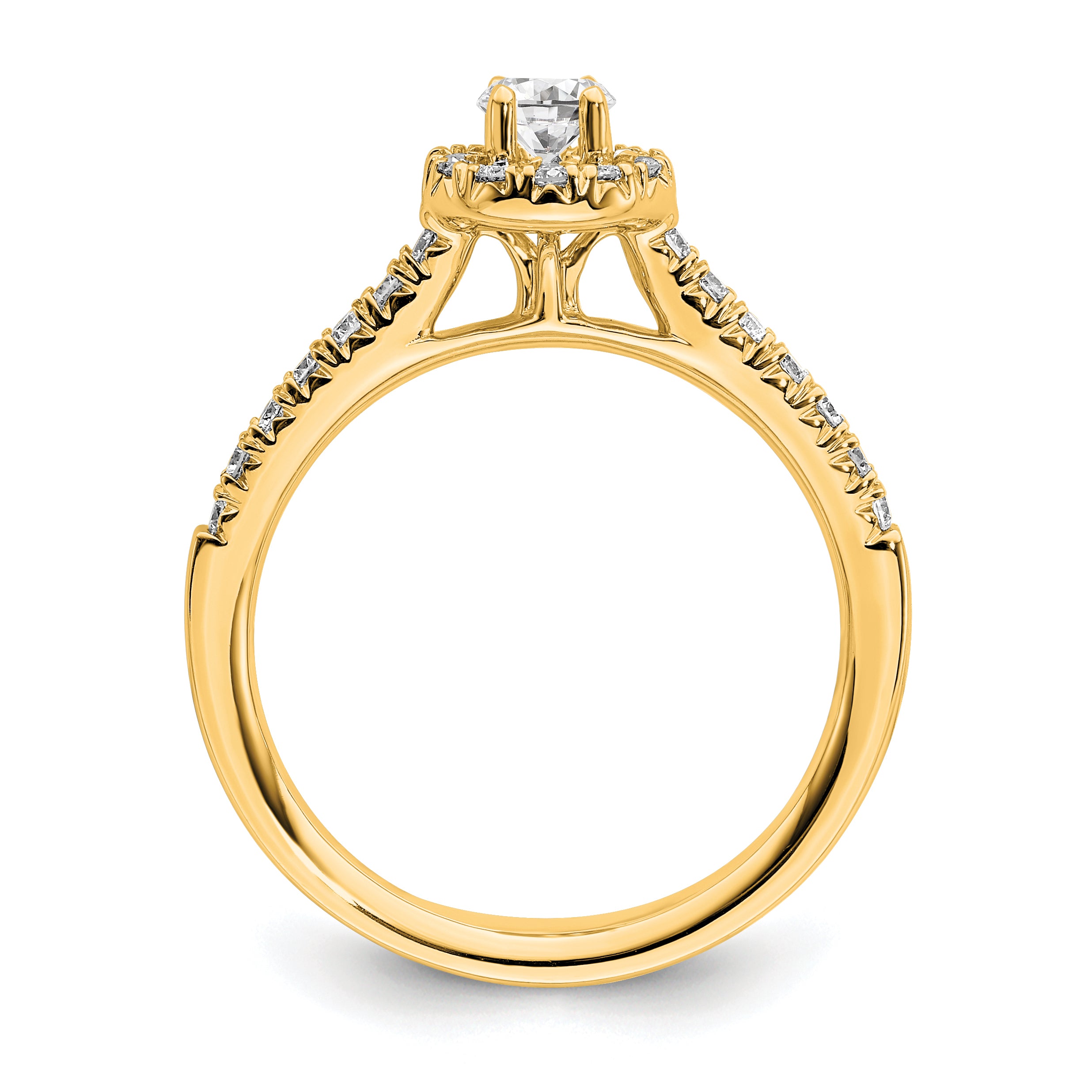 14K Eternal Promise Lab Grown Diamond Halo Complete Ring