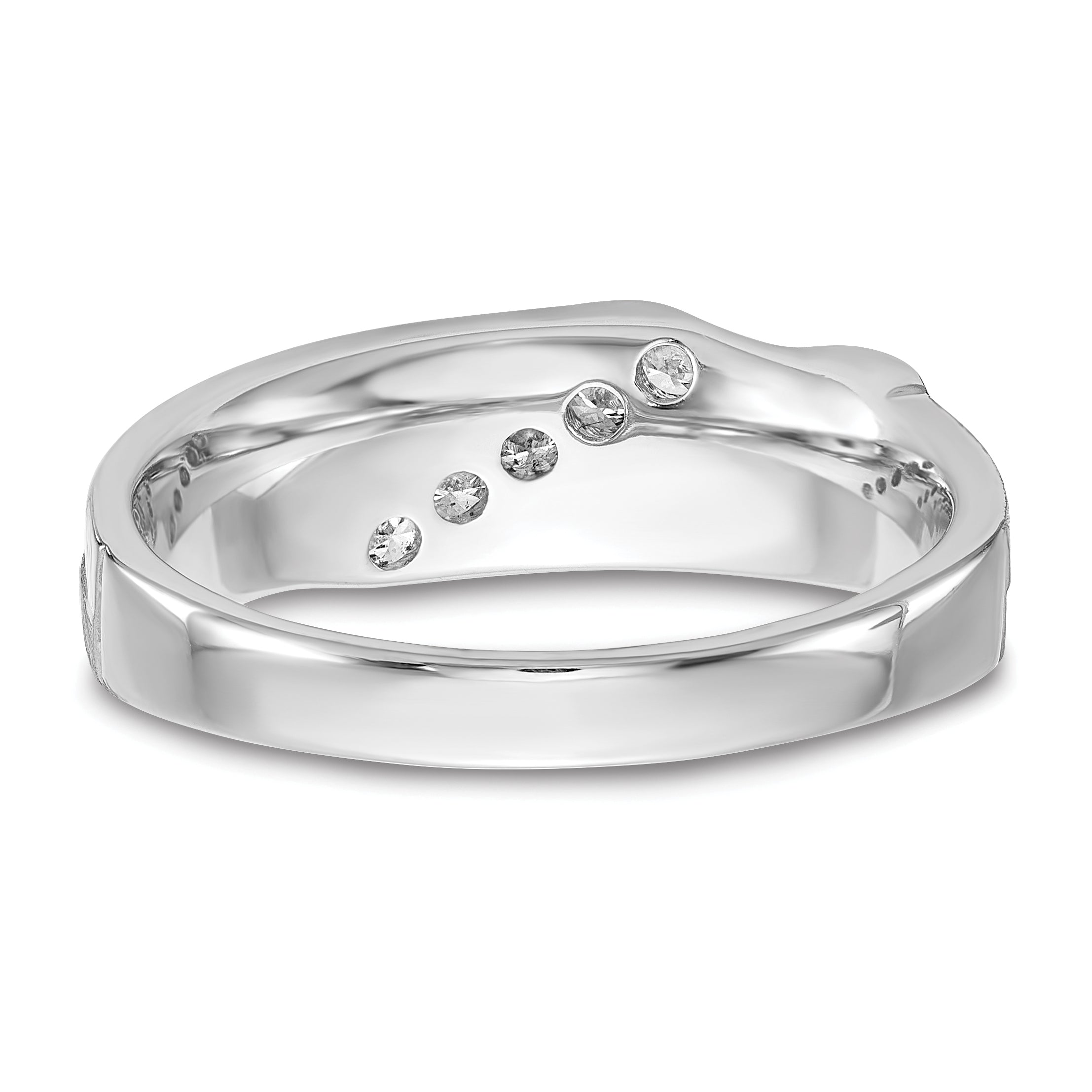 10K White Gold Lab Grown Diamond VS/SI GH, Men's 5-stone Band