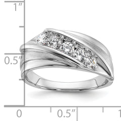 10K White Gold Lab Grown Diamond VS/SI GH, Men's 5-stone Band