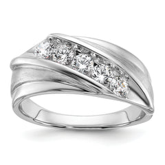 10K White Gold Lab Grown Diamond VS/SI GH, Men's 5-stone Band