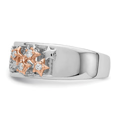 14k Two-tone Moon and Stars Diamond Band