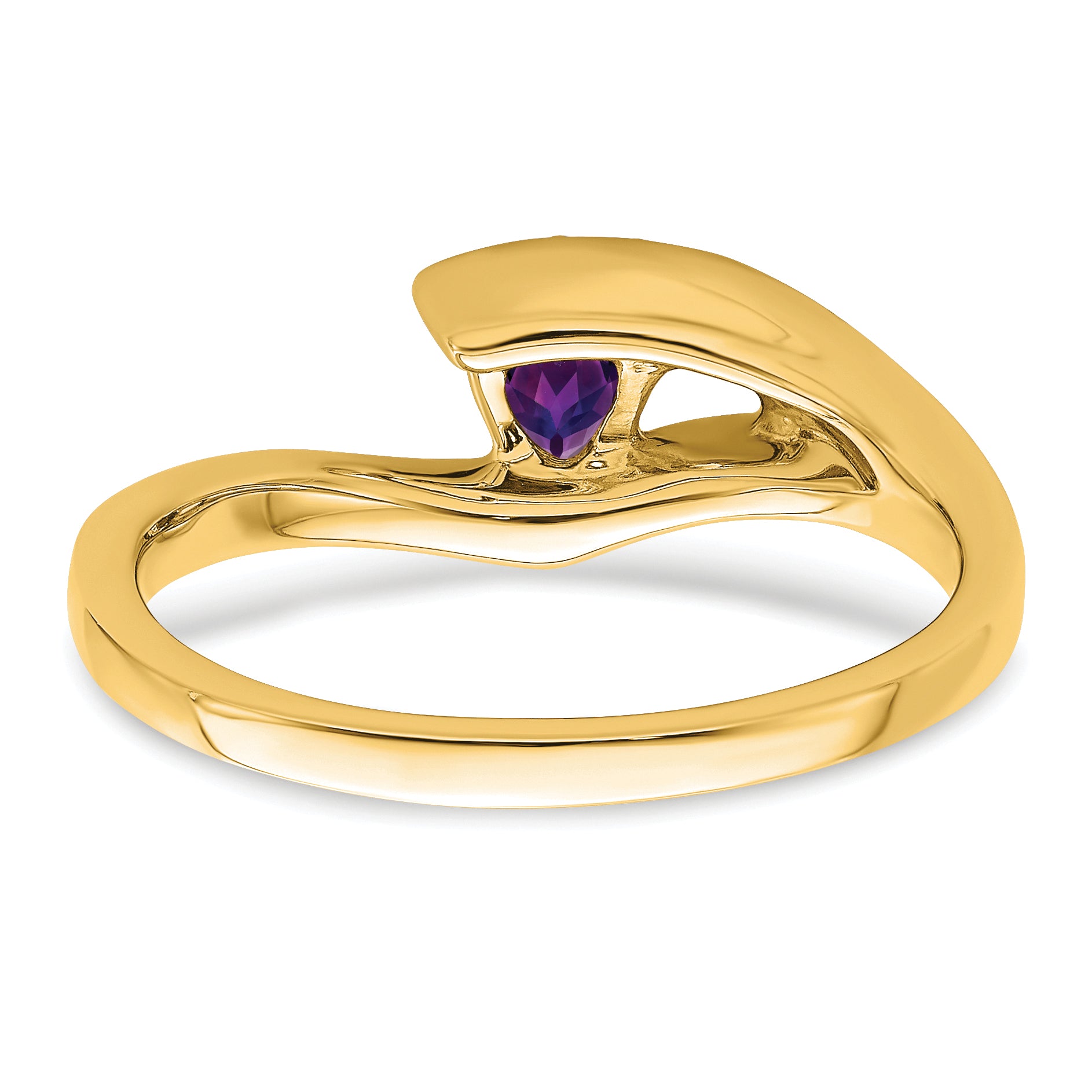 14k Trillion Amethyst and Diamond Ring