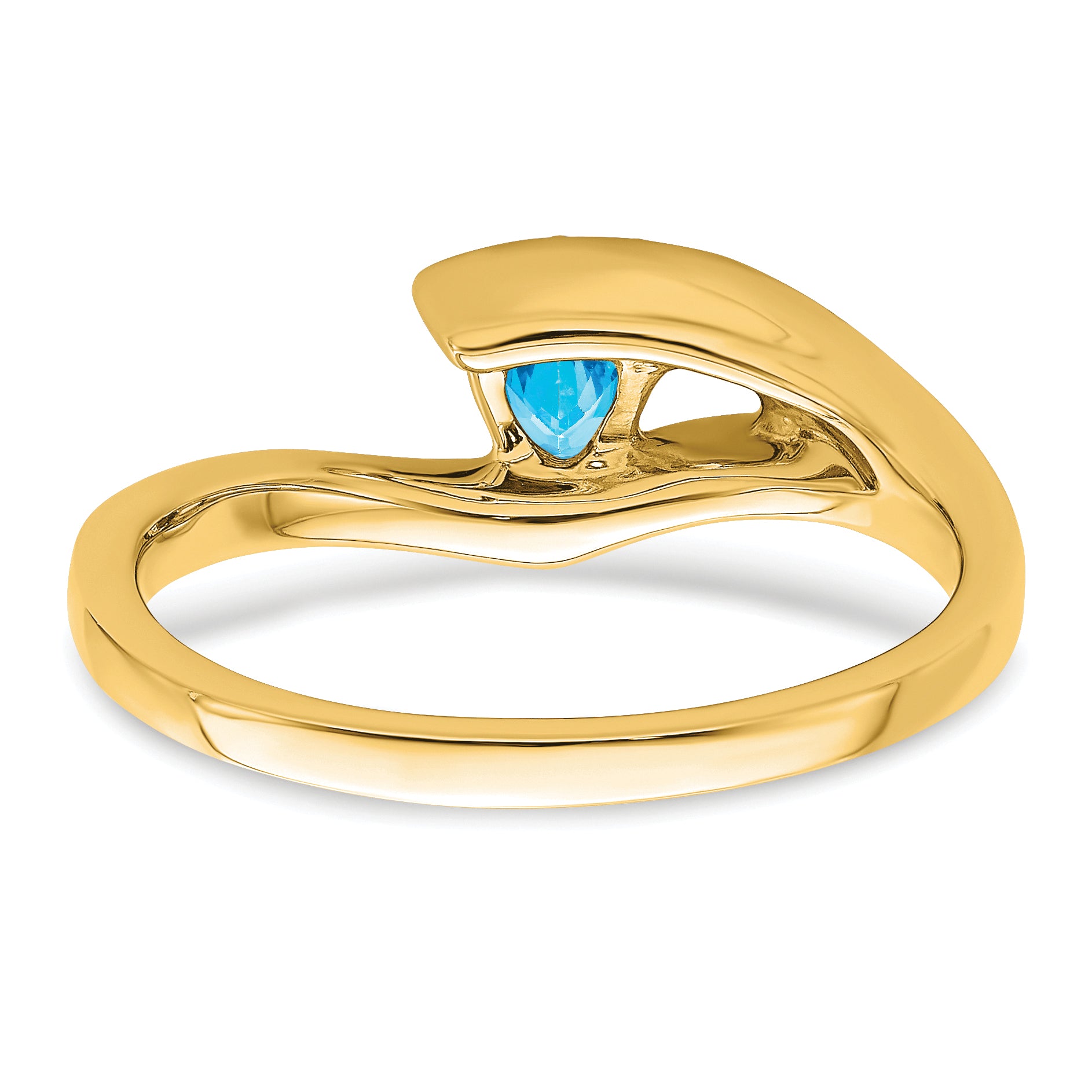 14k Trillion Blue Topaz and Diamond Ring