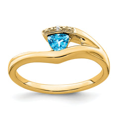 14k Trillion Blue Topaz and Diamond Ring