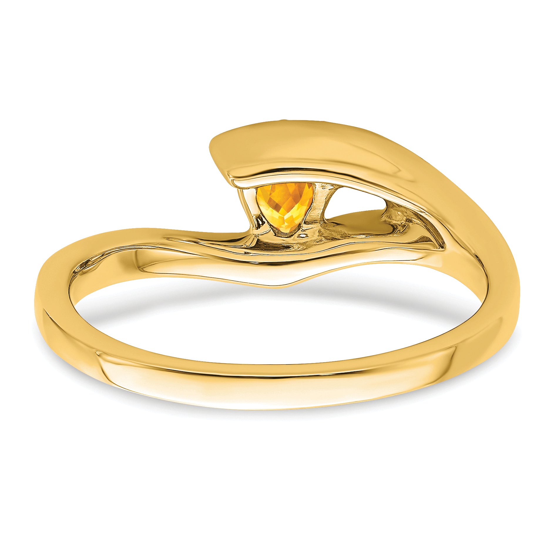 14k Trillion Citrine and Diamond Ring