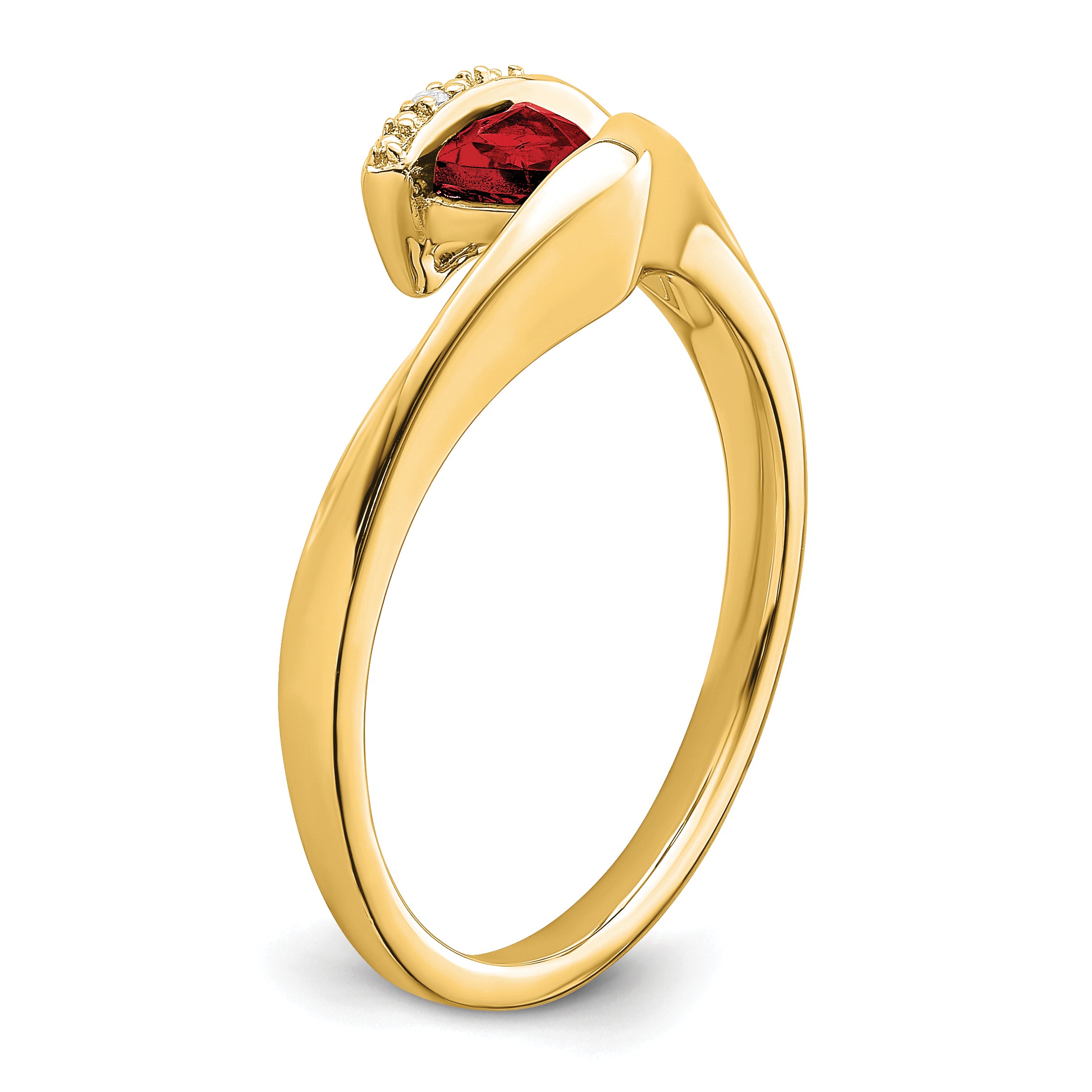 14k Trillion Garnet and Diamond Ring