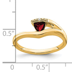 14k Trillion Garnet and Diamond Ring