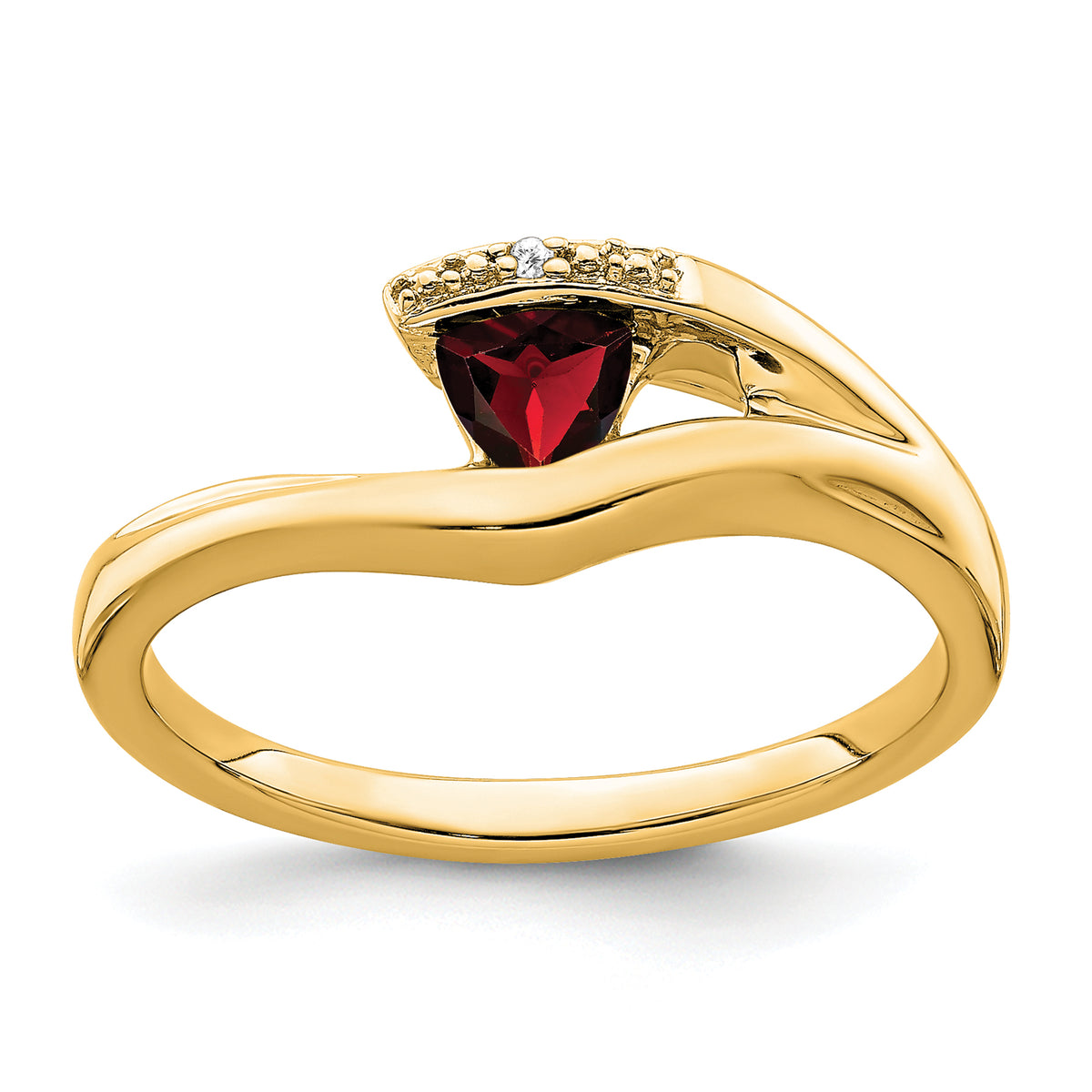 14k Trillion Garnet and Diamond Ring